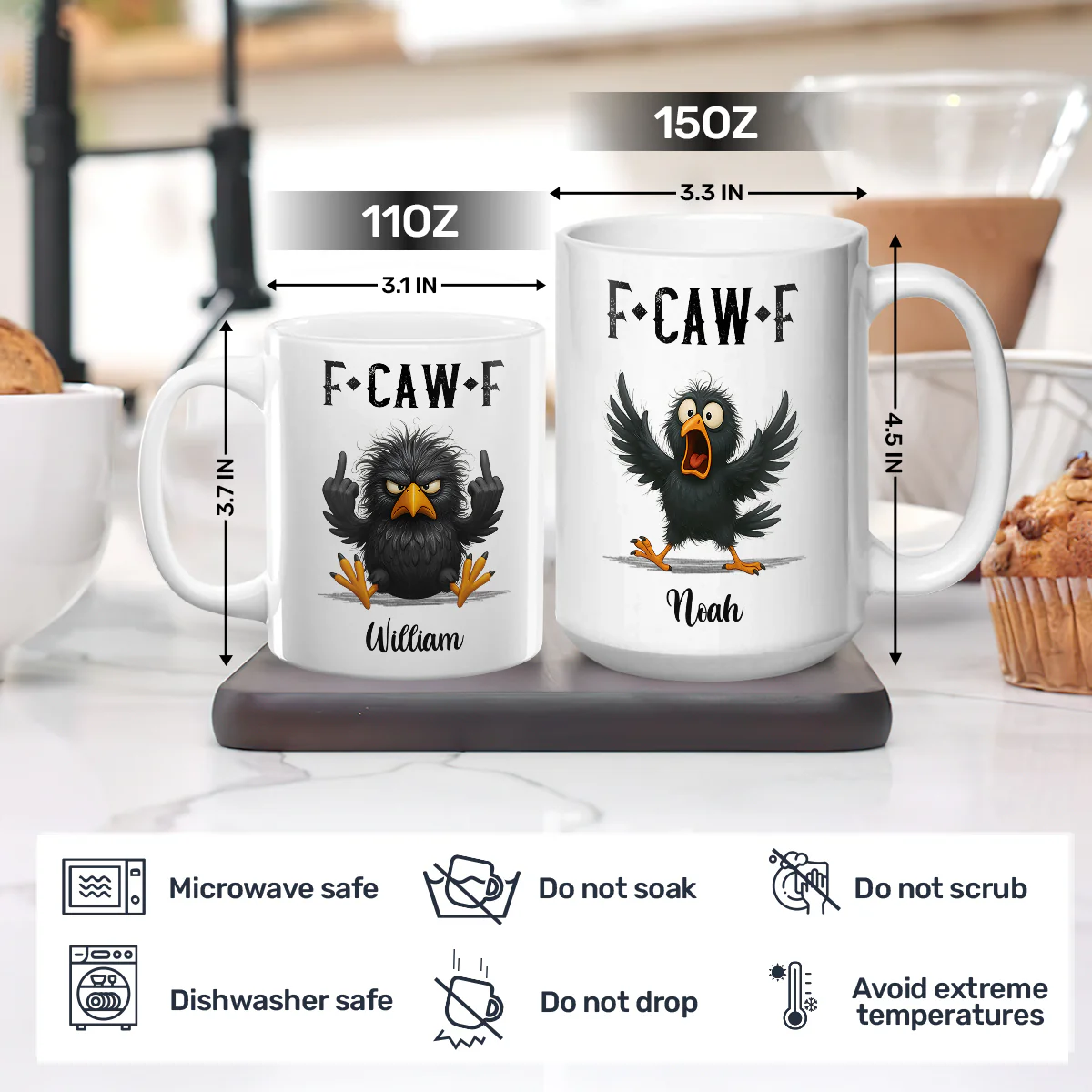 FCAWF Crow - Personalized Ceramic Coffee Mug - Image 7