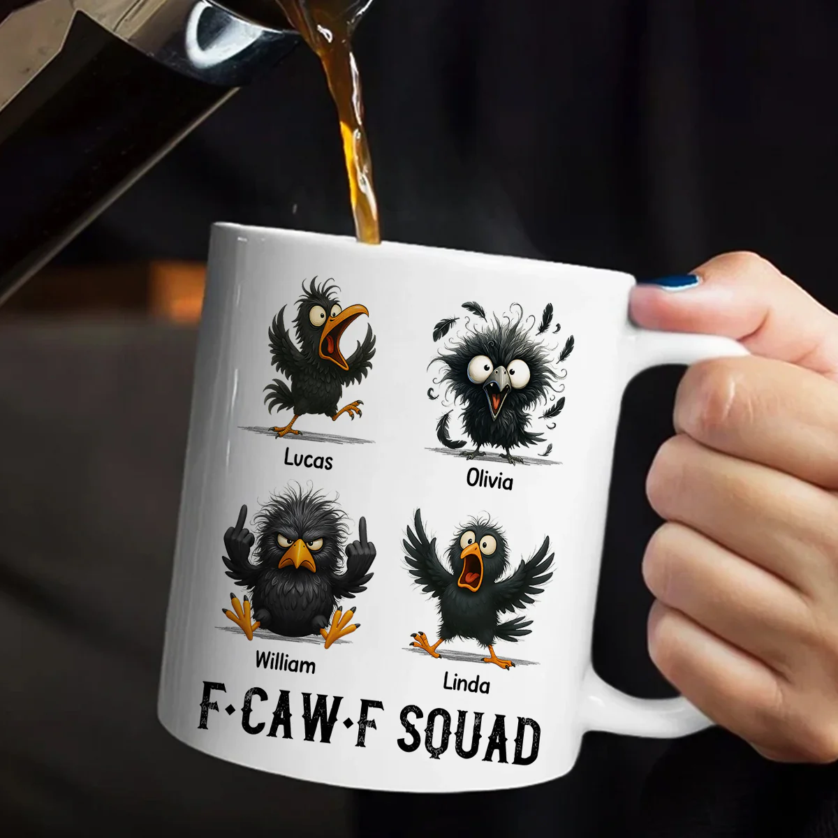 FCAWF Squad Crow - Personalized Ceramic Coffee Mug - Image 5