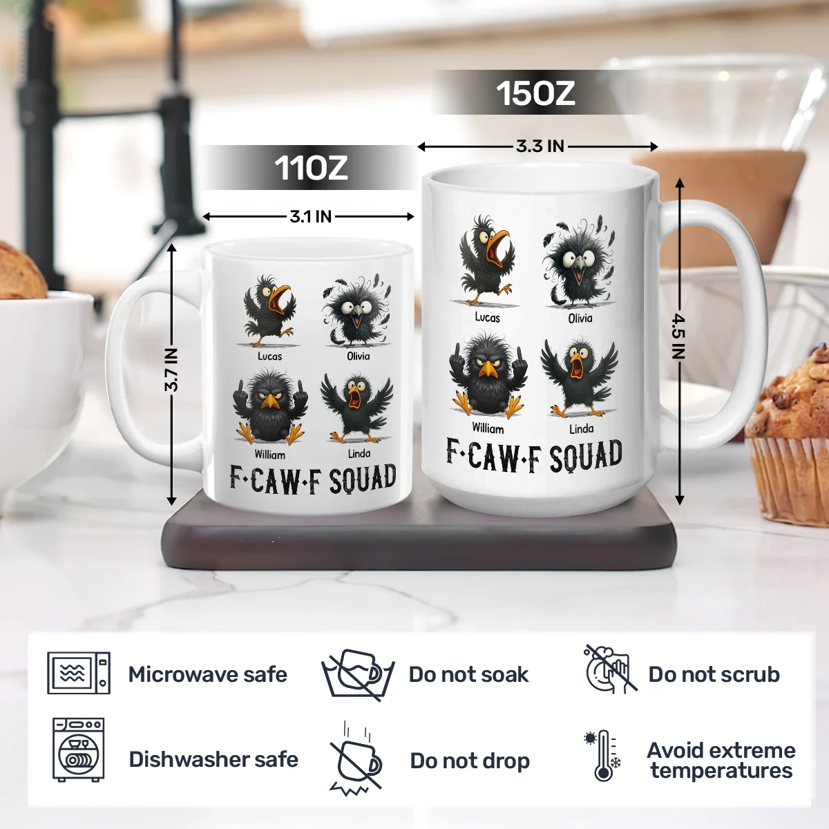 FCAWF Squad Crow - Personalized Ceramic Coffee Mug - Image 7