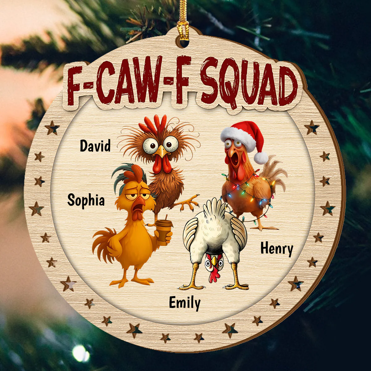 FCAWF Squad - Personalized Wood Ornament Cutout & Print 1 Side - Image 4