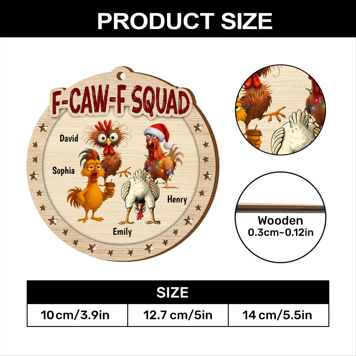 FCAWF Squad - Personalized Wood Ornament Cutout & Print 1 Side - Image 5