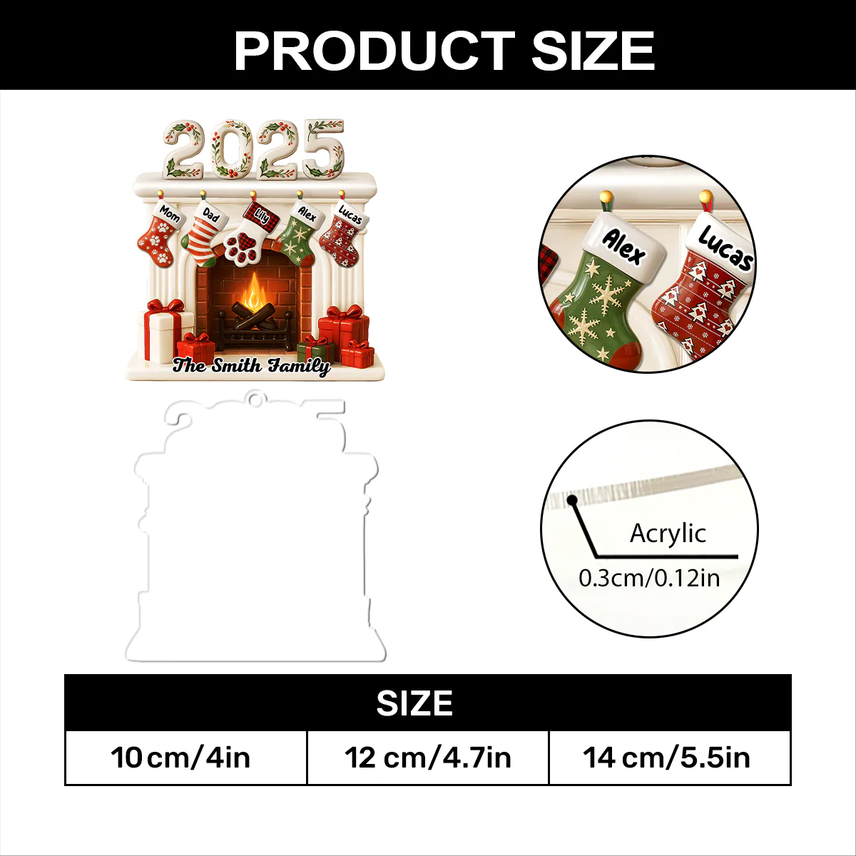 Fireside Memories  - Personalized 1-Layer Acrylic Ornament - Image 7