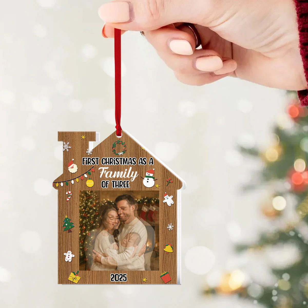 First Christmas As A Family  - Personalized Magic Ornament - Image 3