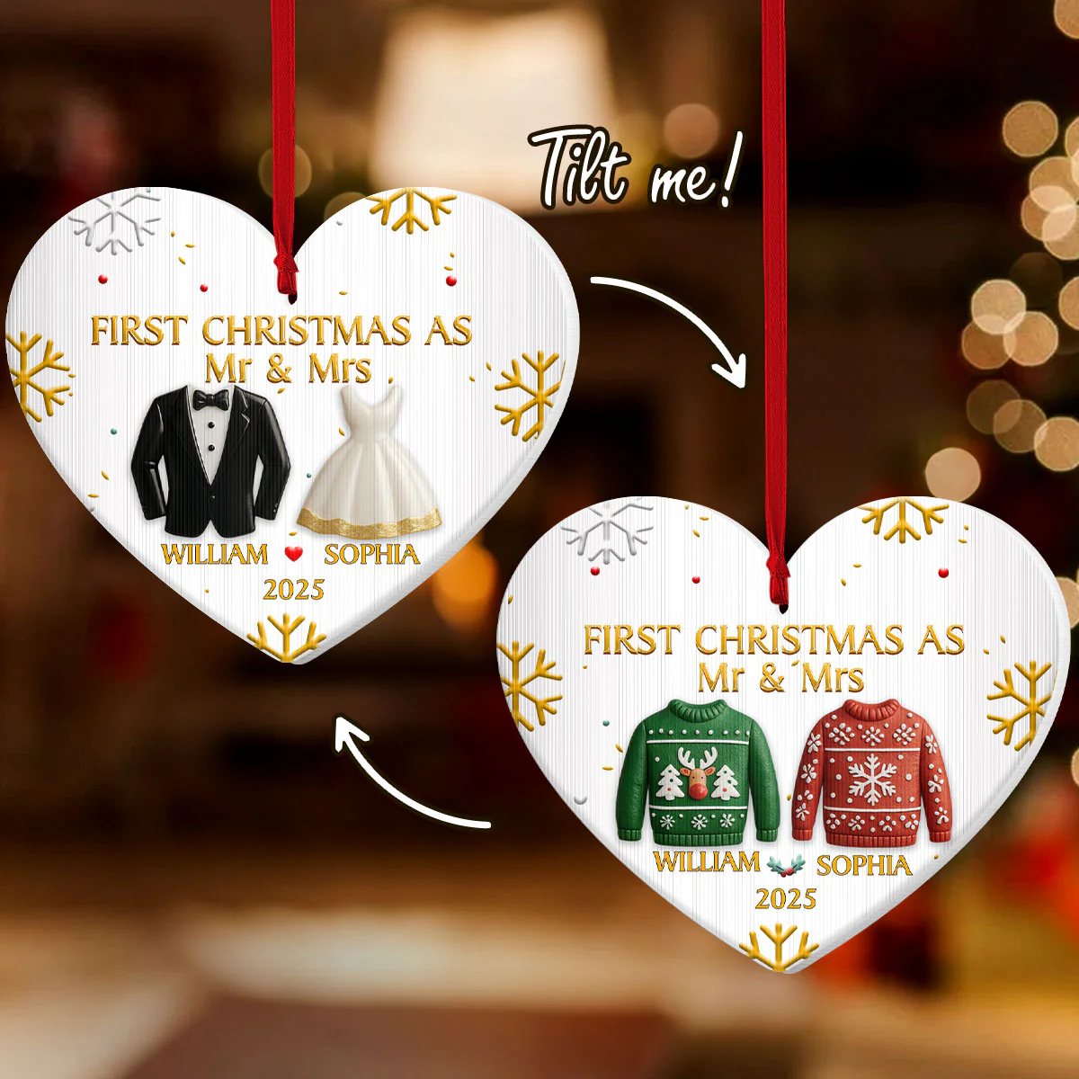 First Christmas As Mr & Mrs - Personalized Magic Ornament