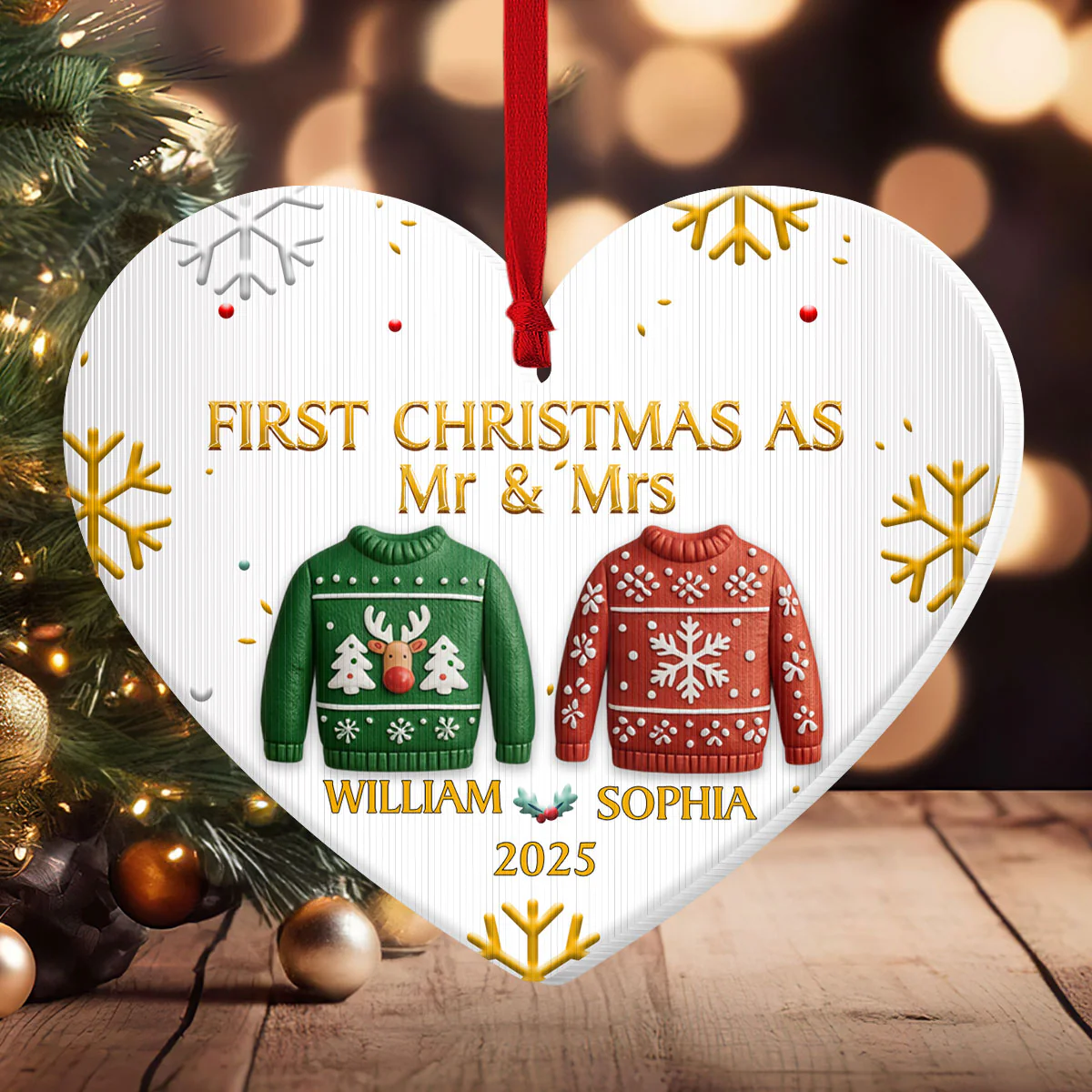 First Christmas As Mr & Mrs - Personalized Magic Ornament - Image 2