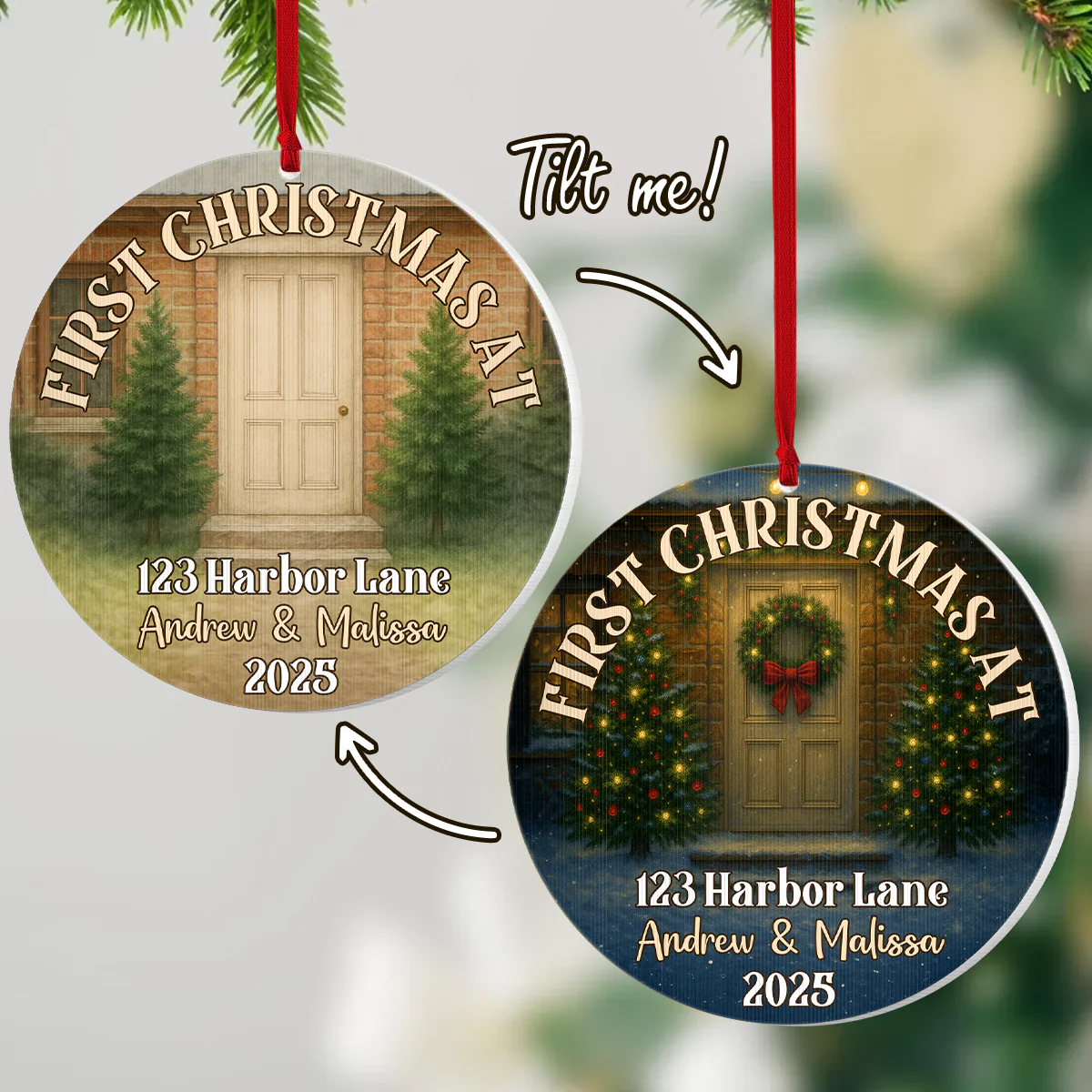 First Christmas Here - Personalized Magic Ornament