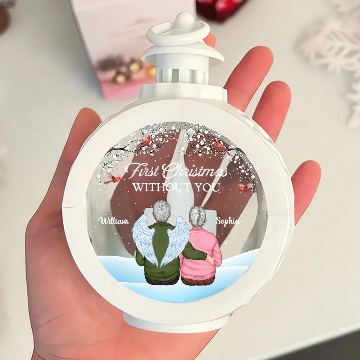 First Christmas Without You - Personalized Lantern Night Light - Image 4