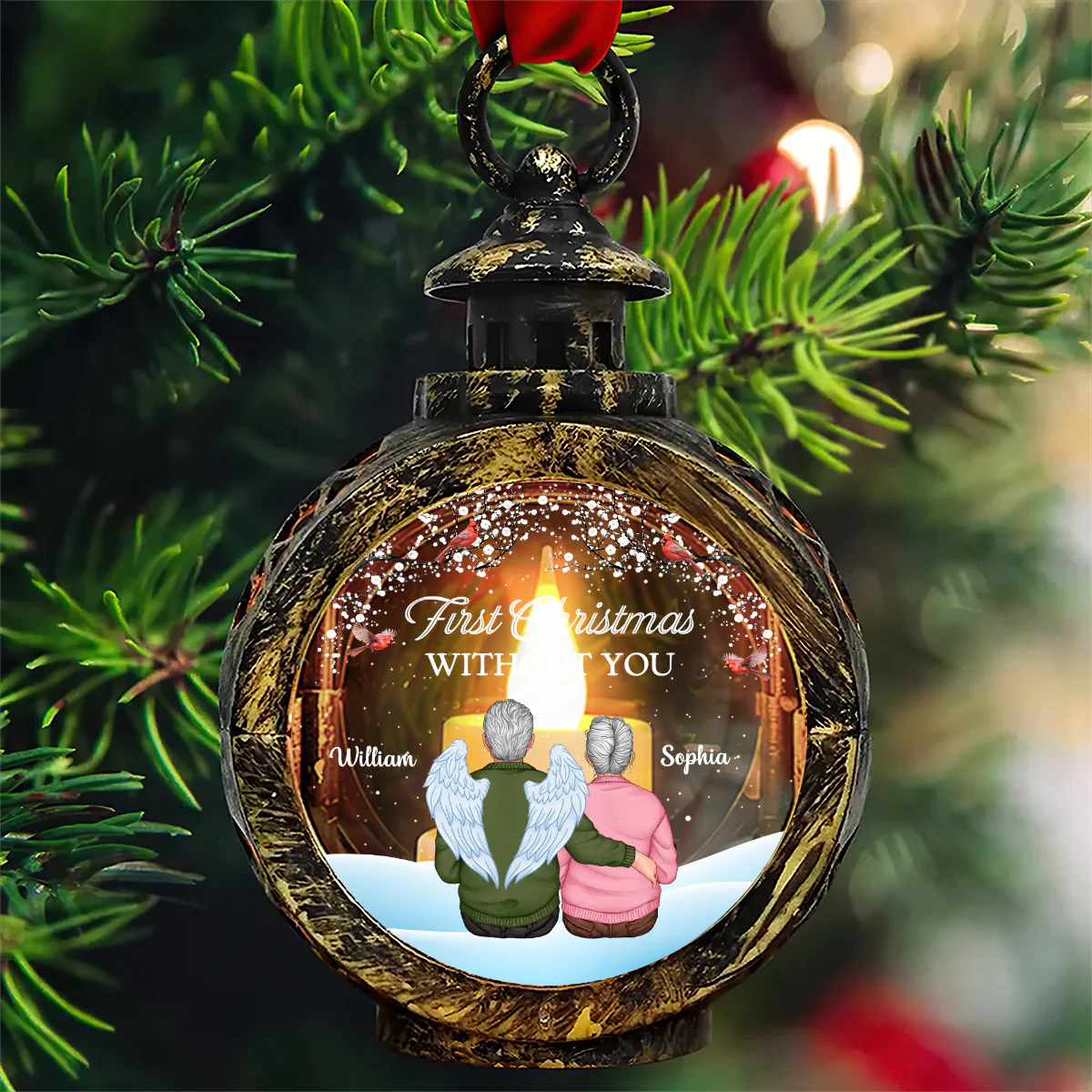 First Christmas Without You - Personalized Lantern Night Light - Image 5