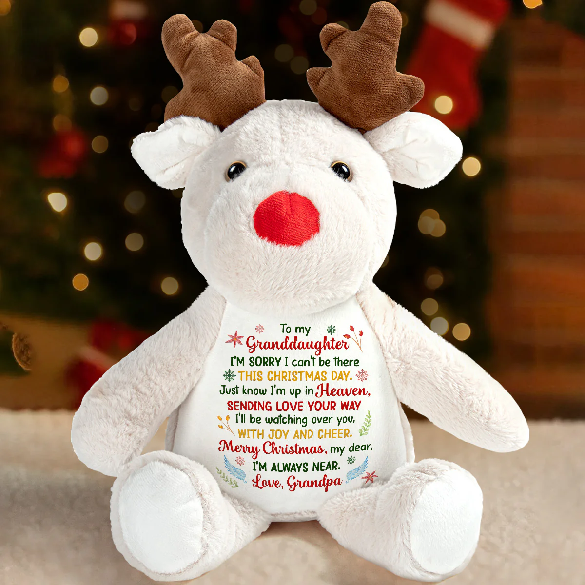 First Christmas Without You - Personalized Stuffed Reindeer