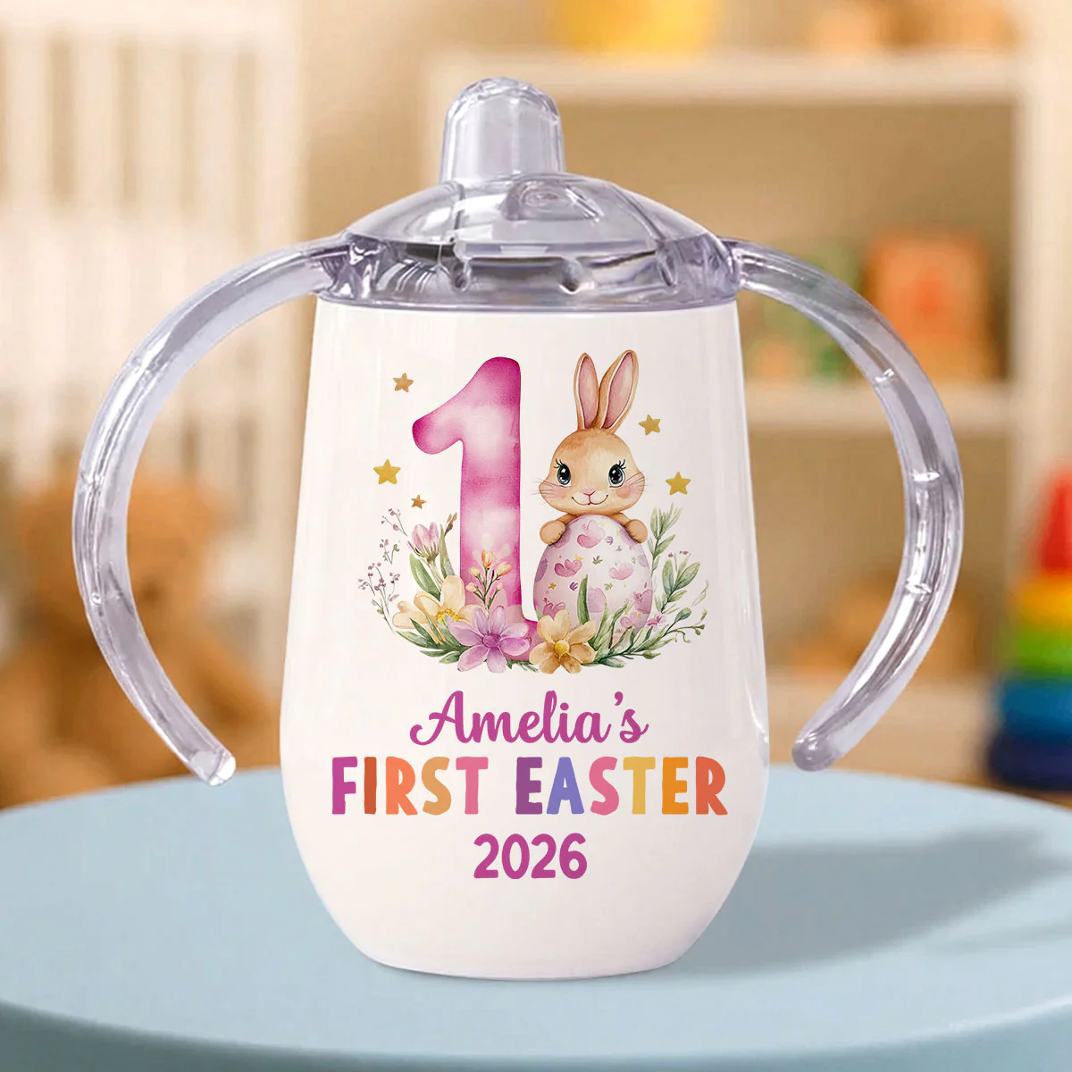 First Easter - Personalized Sippy Cup With Handles