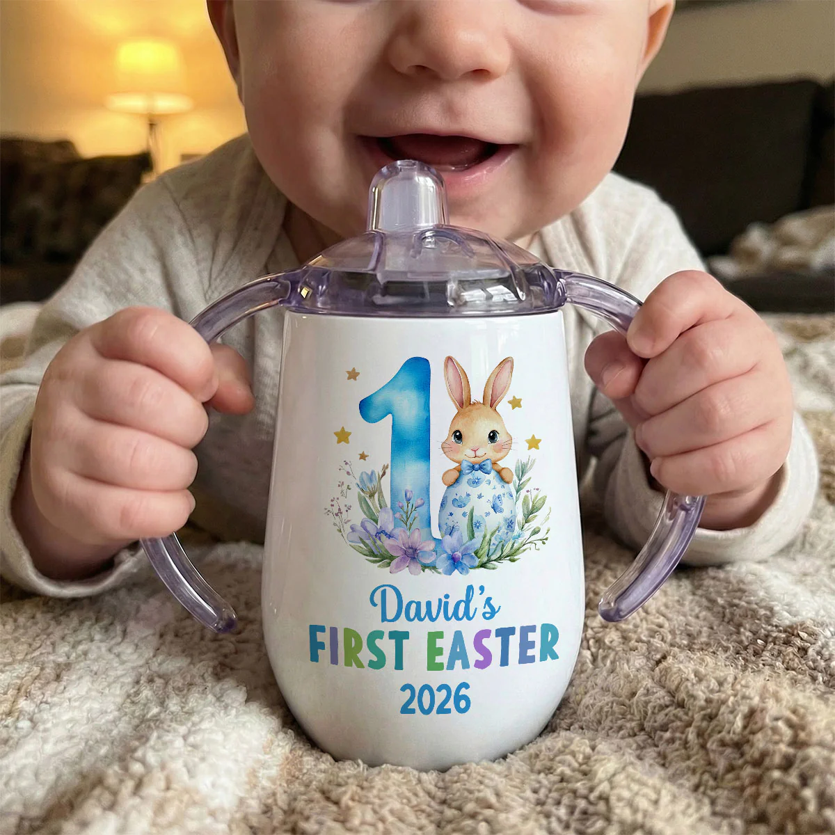 First Easter - Personalized Sippy Cup With Handles - Image 2