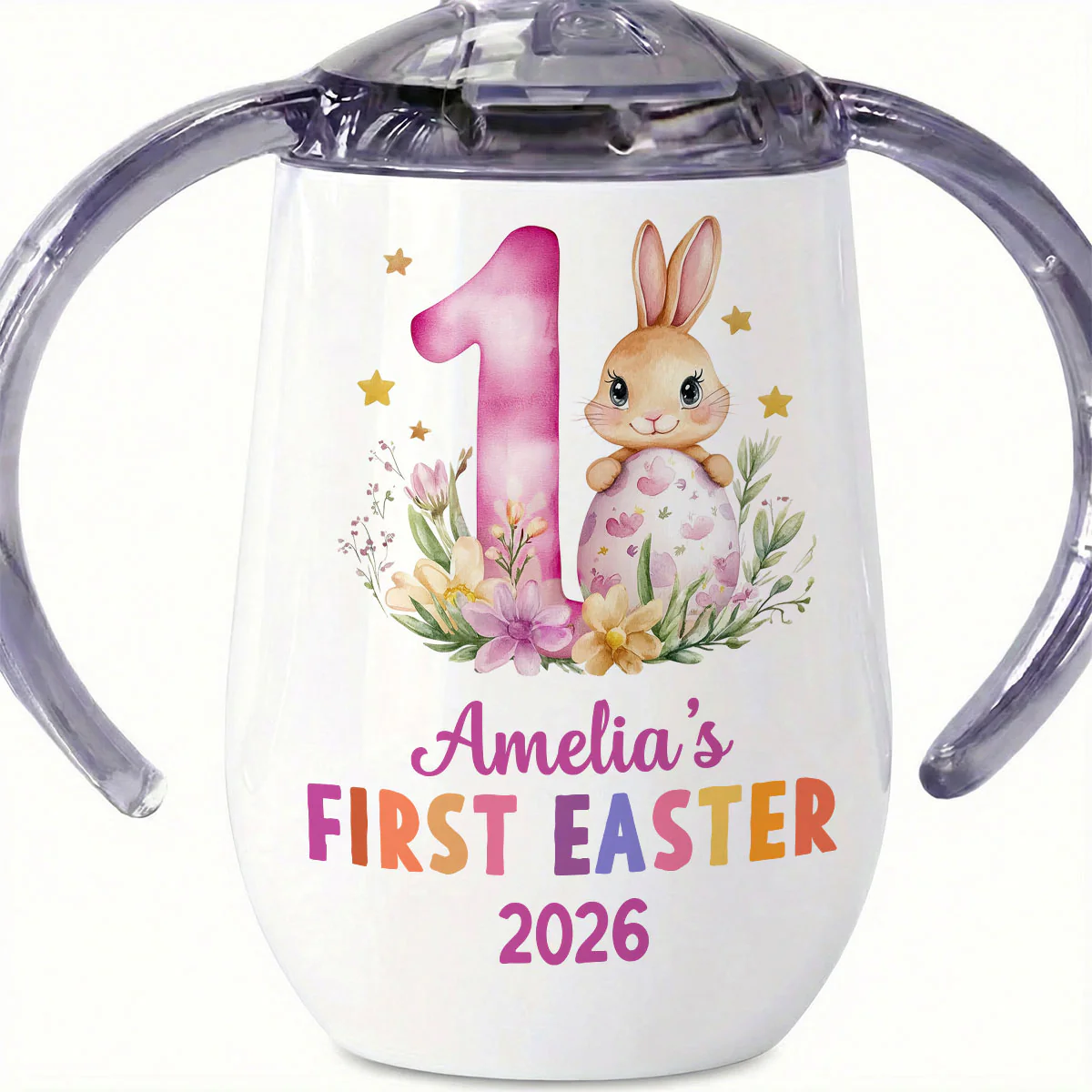 First Easter - Personalized Sippy Cup With Handles - Image 5