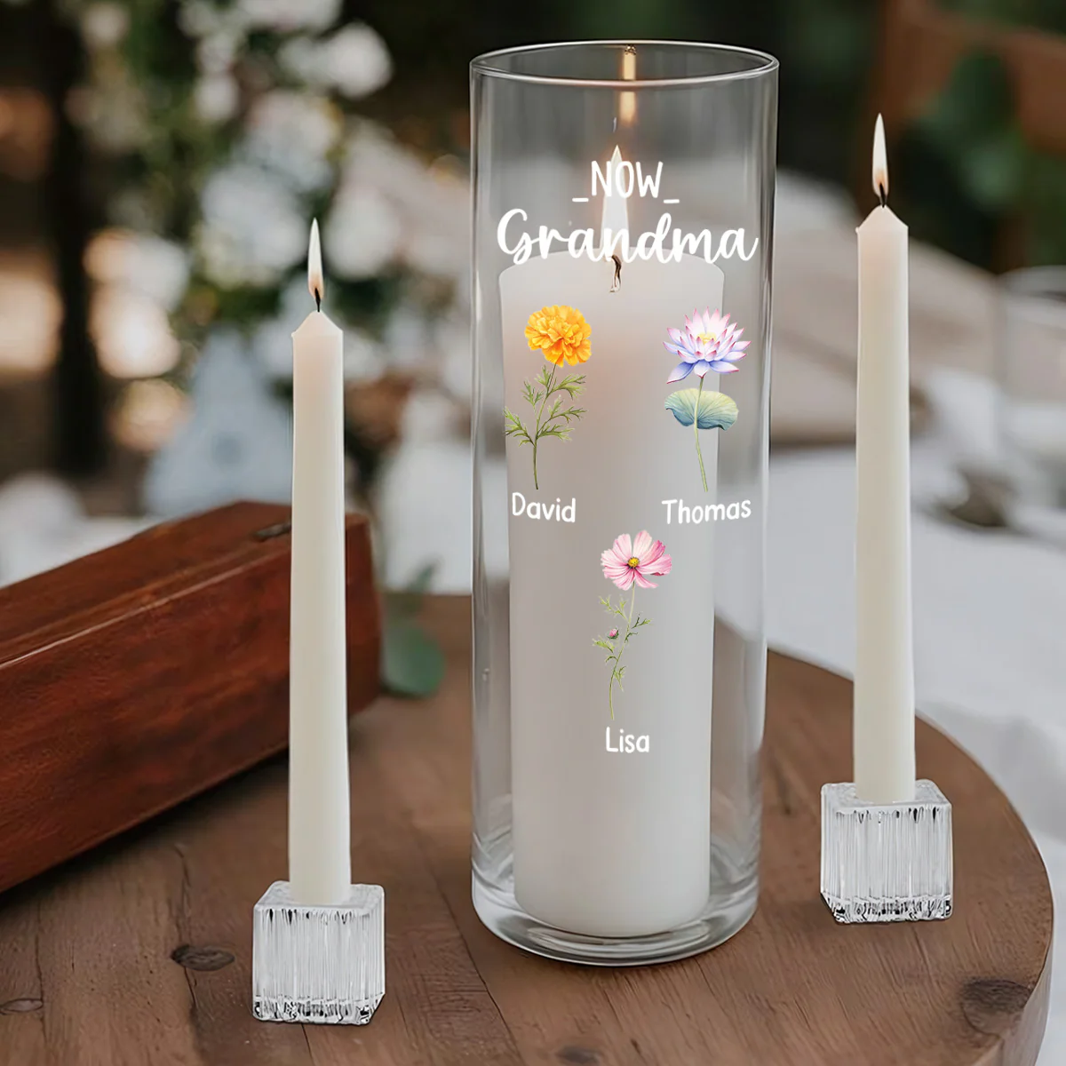 First Mom Now Grandma Mother's Day Gift - Personalized Glass Vase - Image 4
