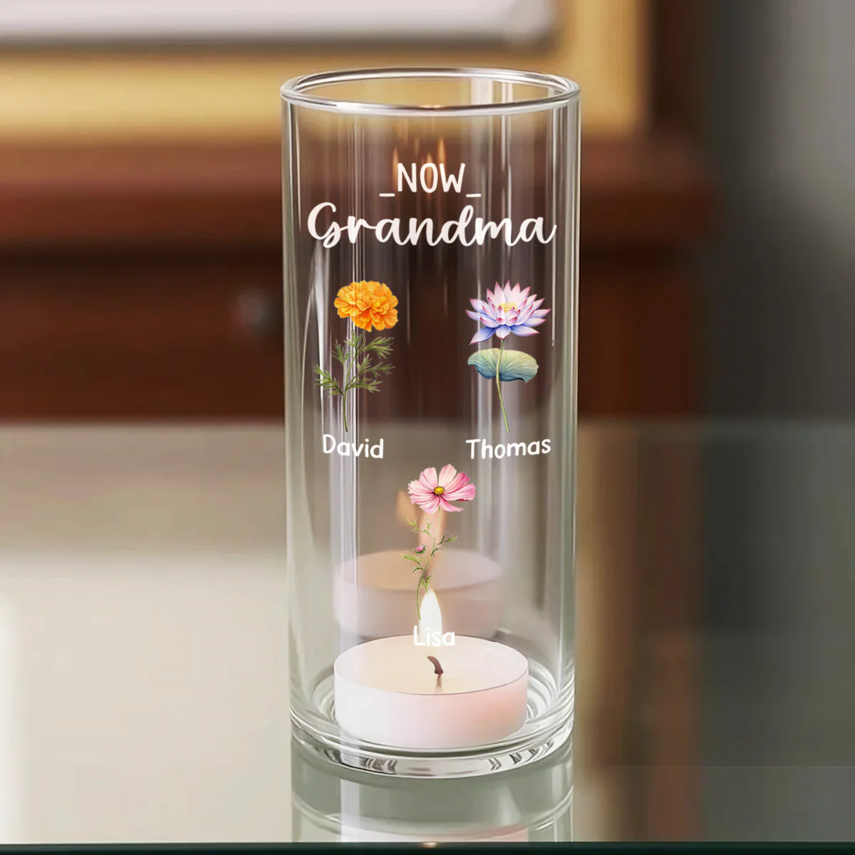 First Mom Now Grandma Mother's Day Gift - Personalized Glass Vase - Image 6