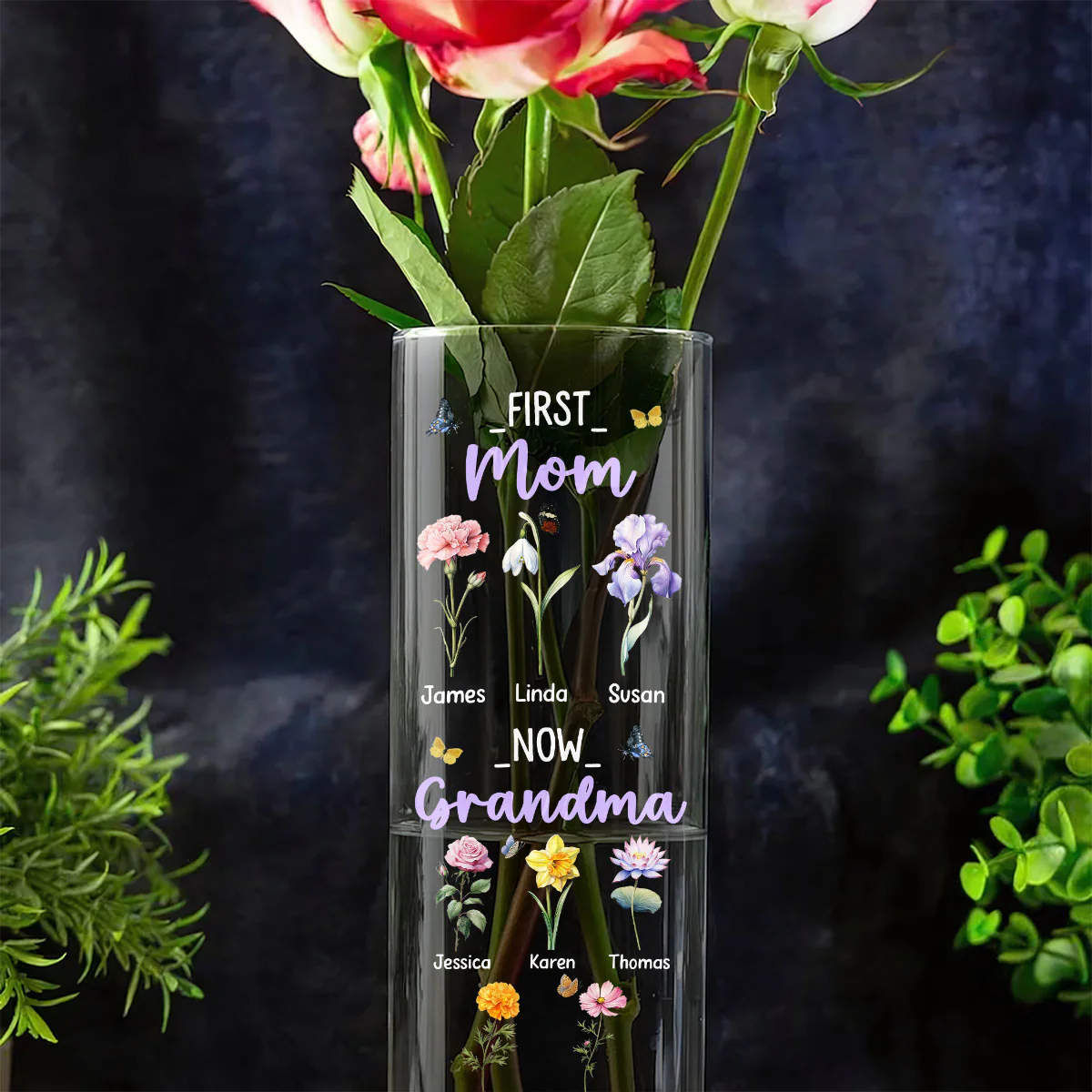 First Mom Now Grandma - Personalized Glass Vase - Image 6