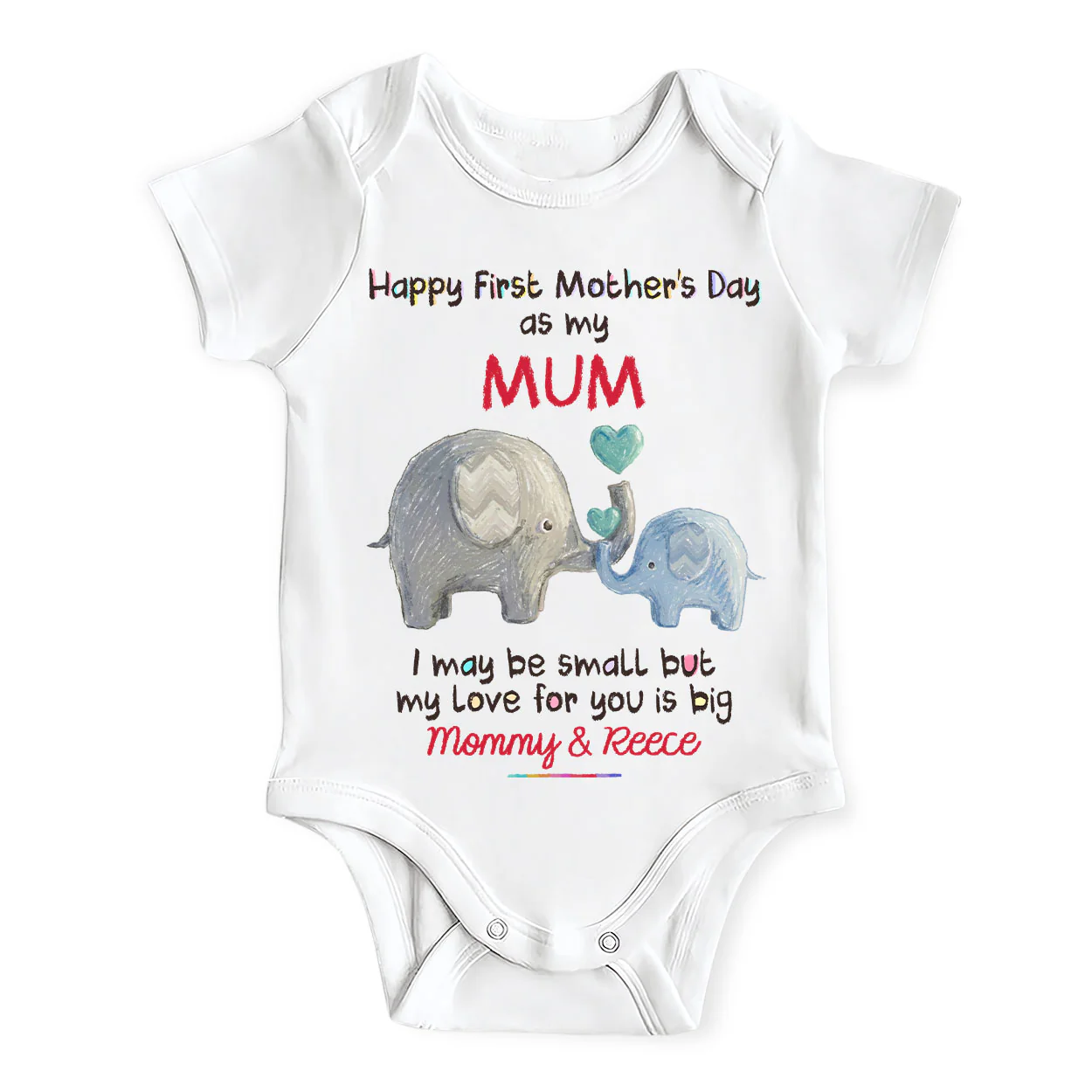 First Mother's Day Gifts For New Moms New Dads New Parents - Personalized Baby Onesie