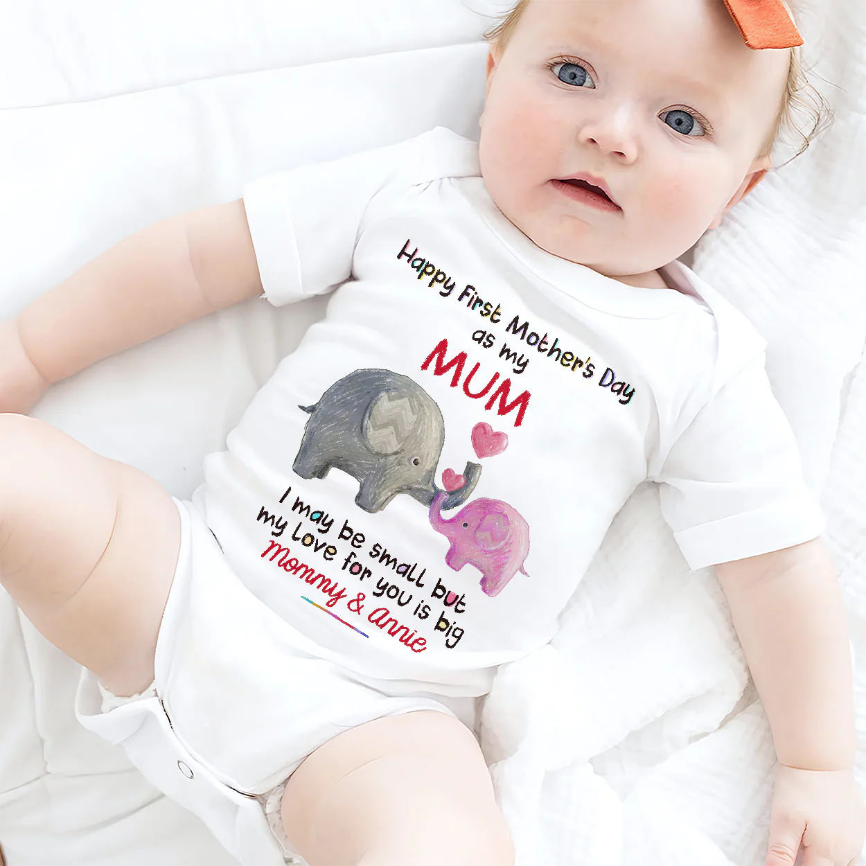 First Mother's Day Gifts For New Moms New Dads New Parents - Personalized Baby Onesie - Image 2