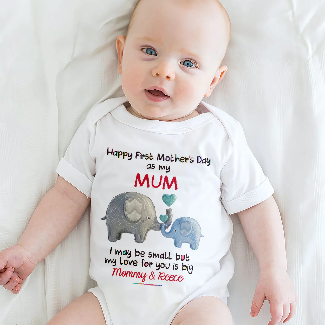 First Mother's Day Gifts For New Moms New Dads New Parents - Personalized Baby Onesie - Image 3