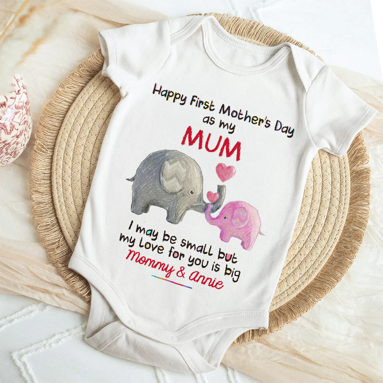 First Mother's Day Gifts For New Moms New Dads New Parents - Personalized Baby Onesie - Image 4