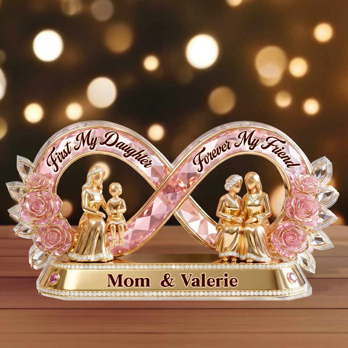 First My Daughter Forever My Friend - Personalized Custom Shaped Acrylic Plaque