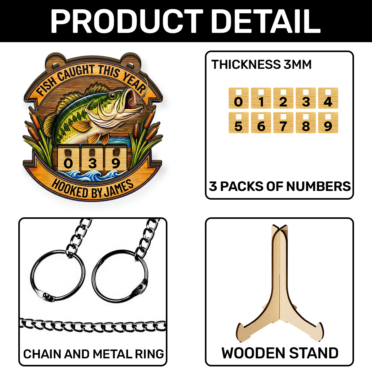 Fish Caught This Year - Personalized Tracker Sign - Image 7