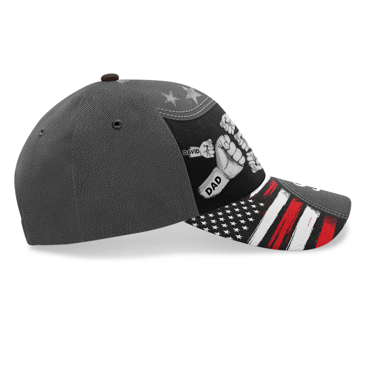 Fist Bump Daddy Grandpa - Personalized Classic Cap - Image 4