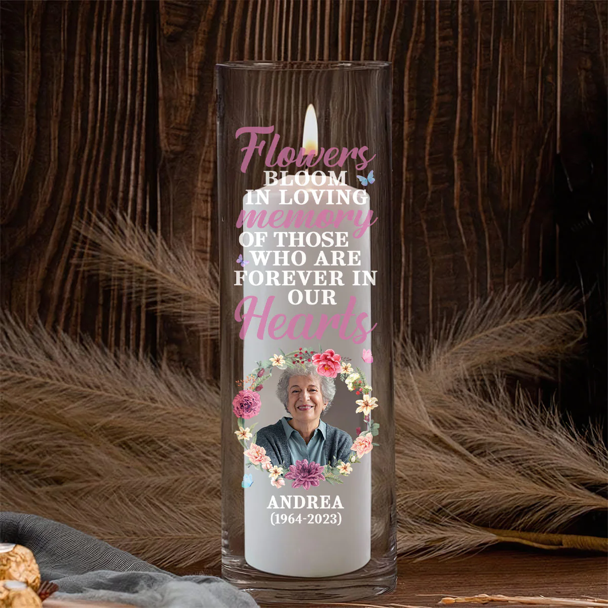 Flowers Bloom In Loving Memory  - Personalized Glass Vase - Image 6