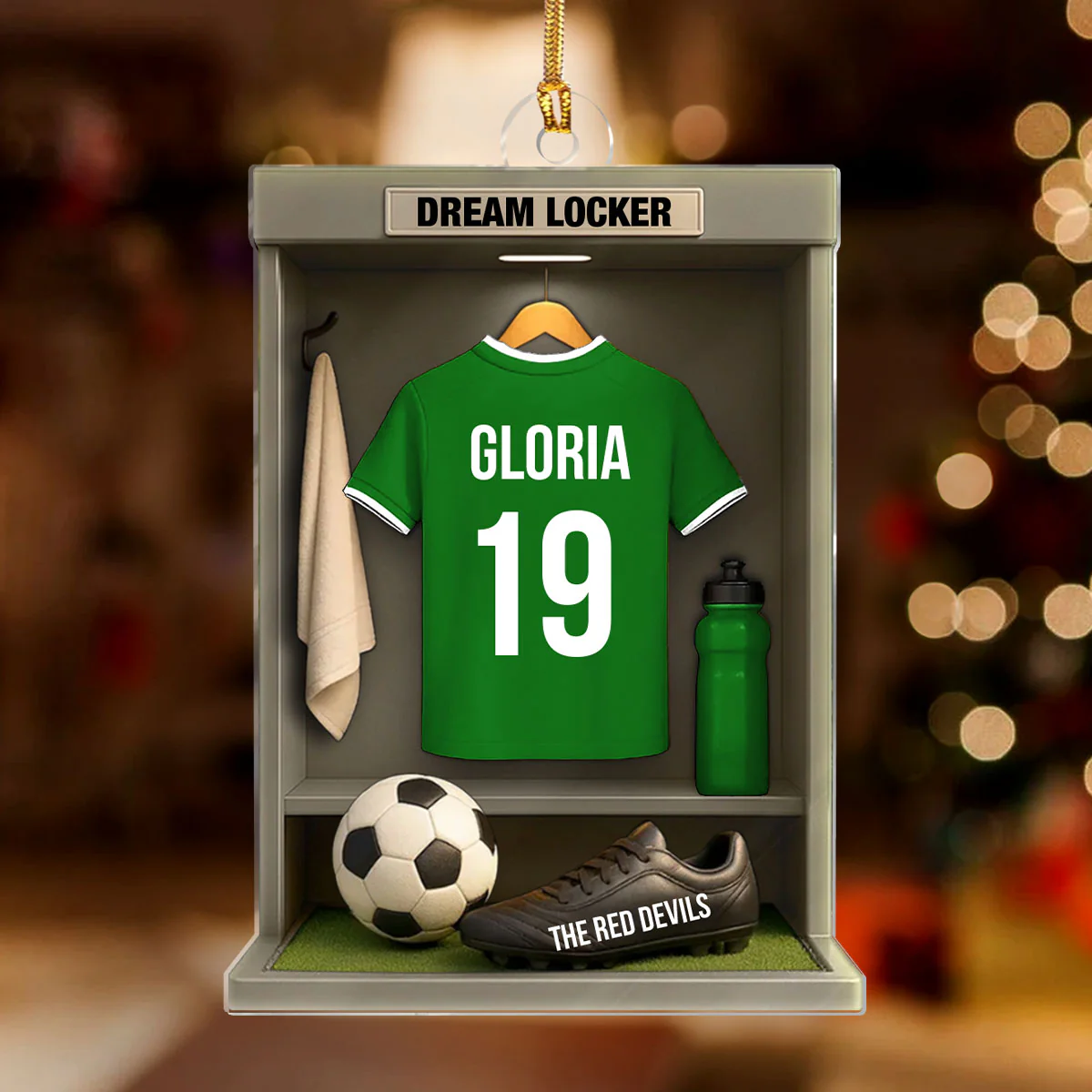 Football Baseball Soccer Locker - Personalized 1-Layer Acrylic Ornament - Image 2