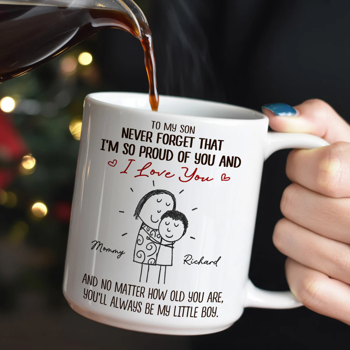 For A Special Son - Personalized Ceramic Coffee Mug - Image 3
