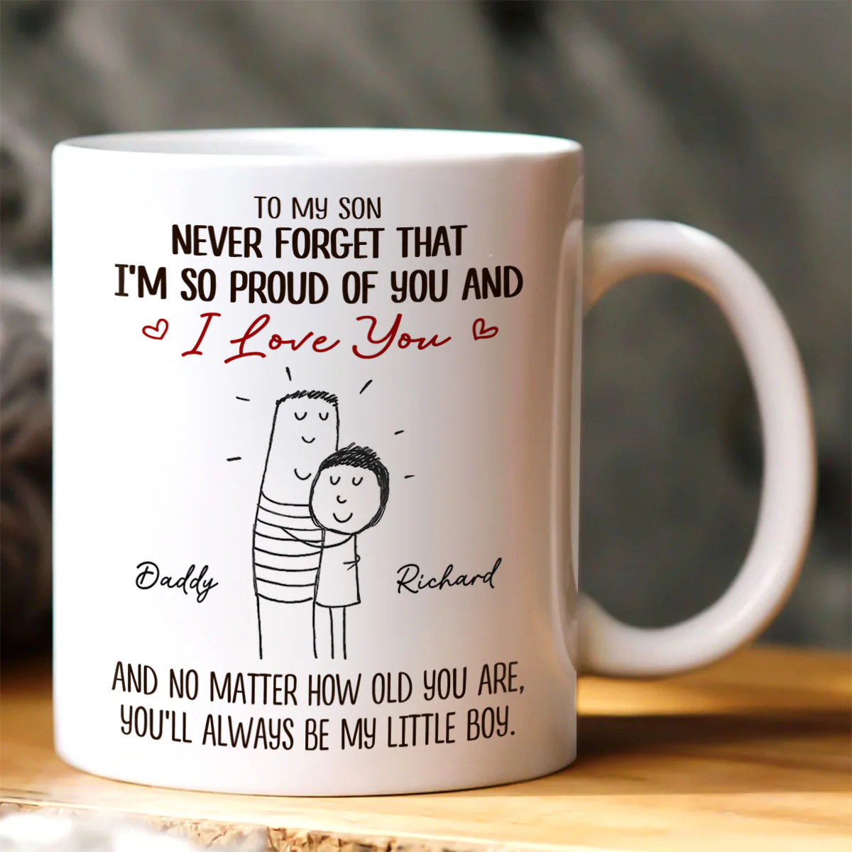For A Special Son - Personalized Ceramic Coffee Mug - Image 5