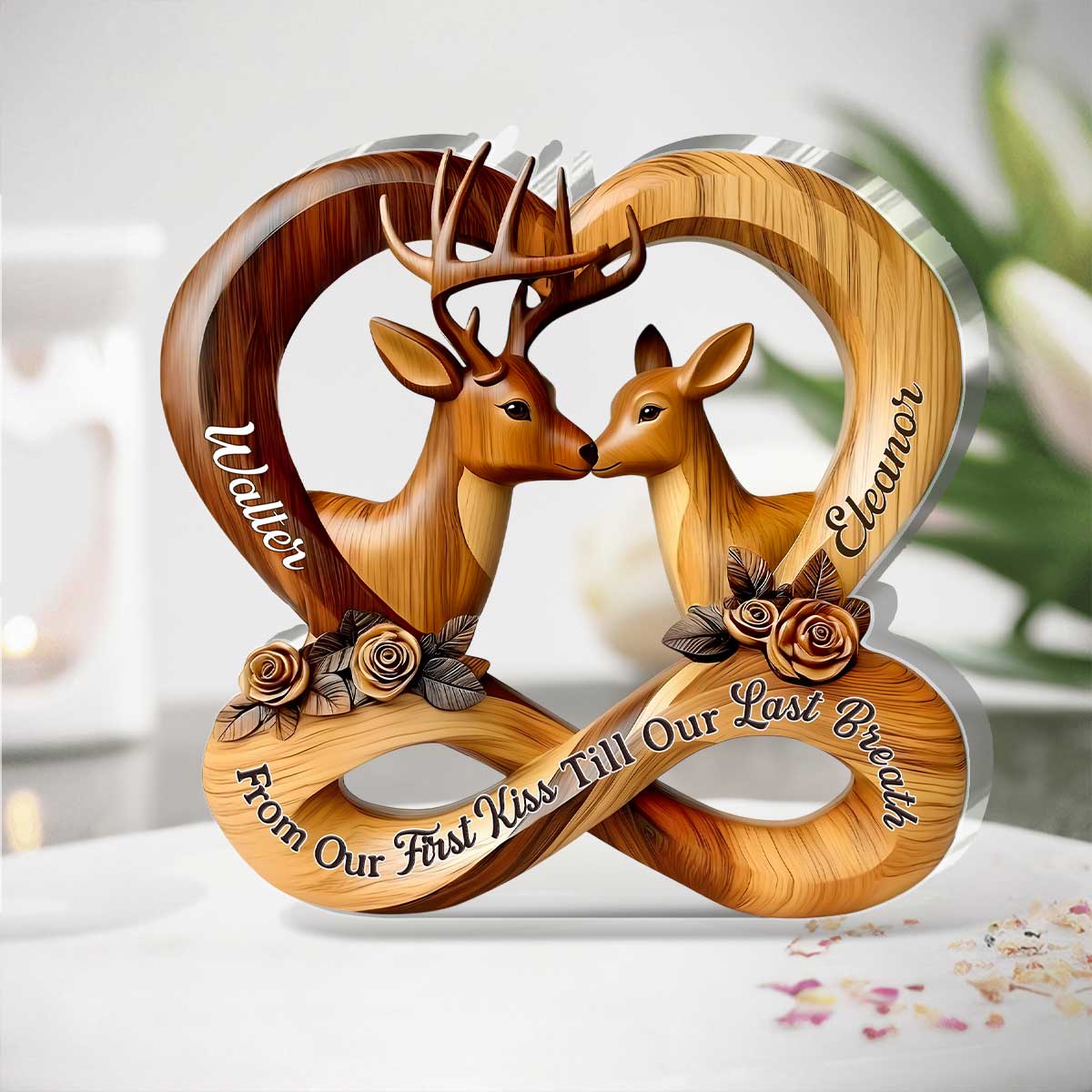 Forever Carved In Love - Personalized Custom Shaped Squared Acrylic Plaque