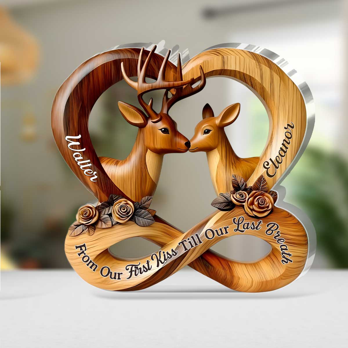 Forever Carved In Love - Personalized Custom Shaped Squared Acrylic Plaque - Image 4