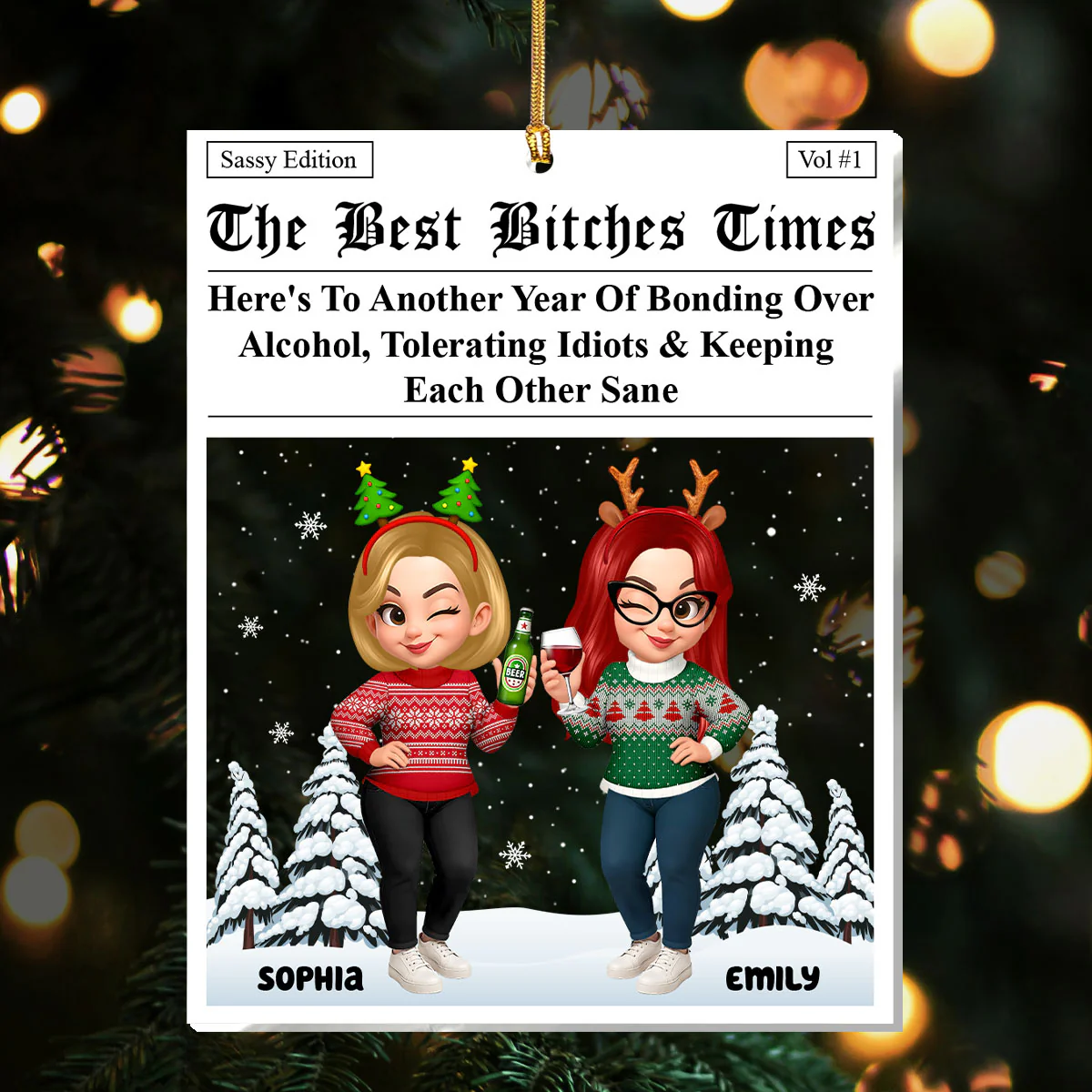 Forever Friends Times - Personalized 1-Layer Acrylic Ornament