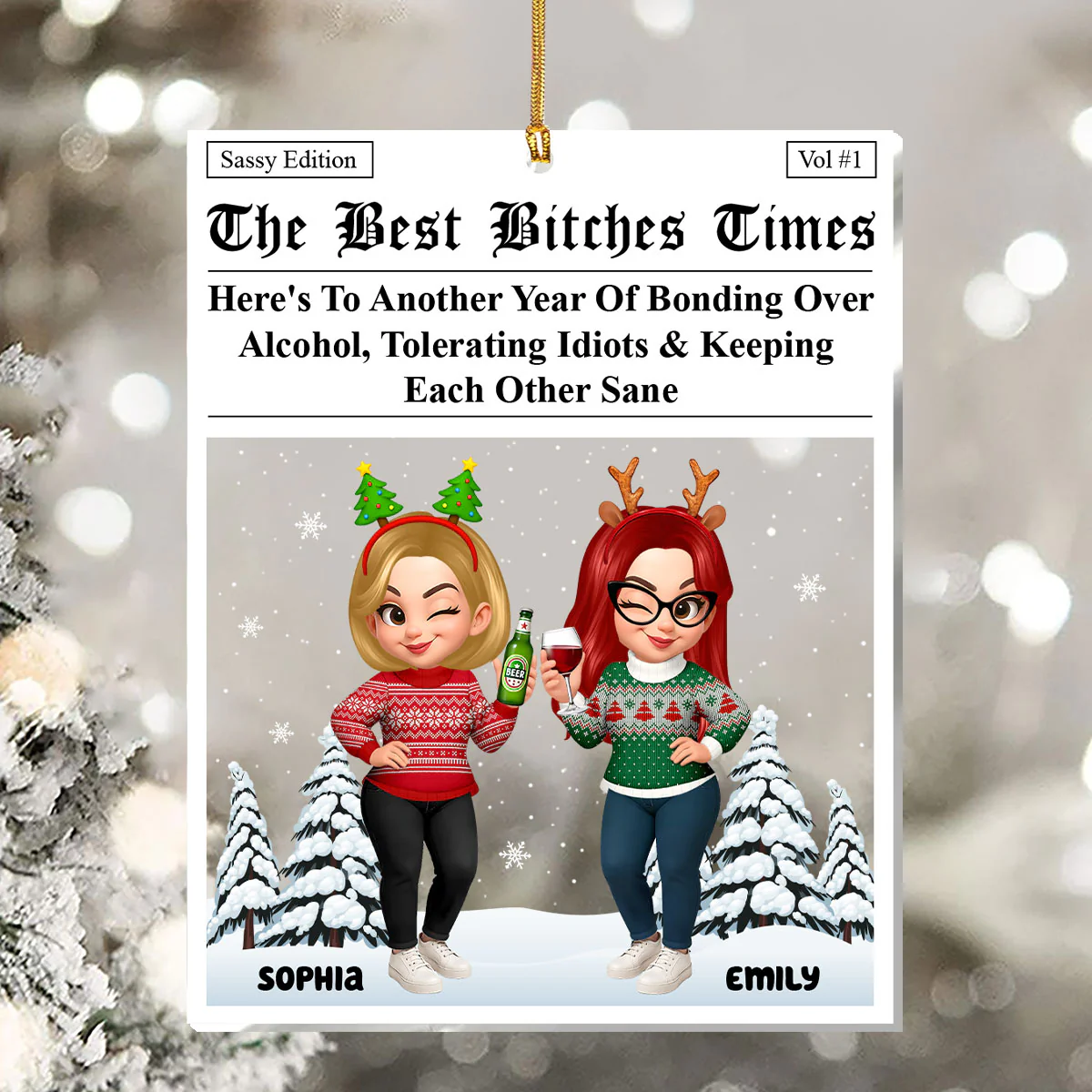 Forever Friends Times - Personalized 1-Layer Acrylic Ornament - Image 5