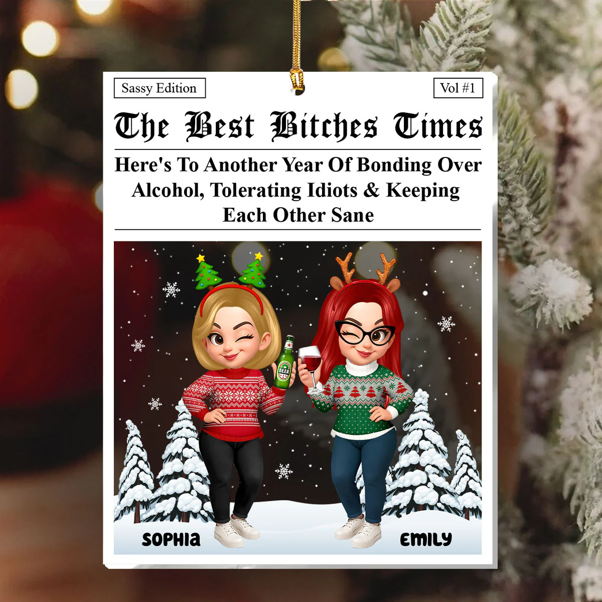 Forever Friends Times - Personalized 1-Layer Acrylic Ornament - Image 6