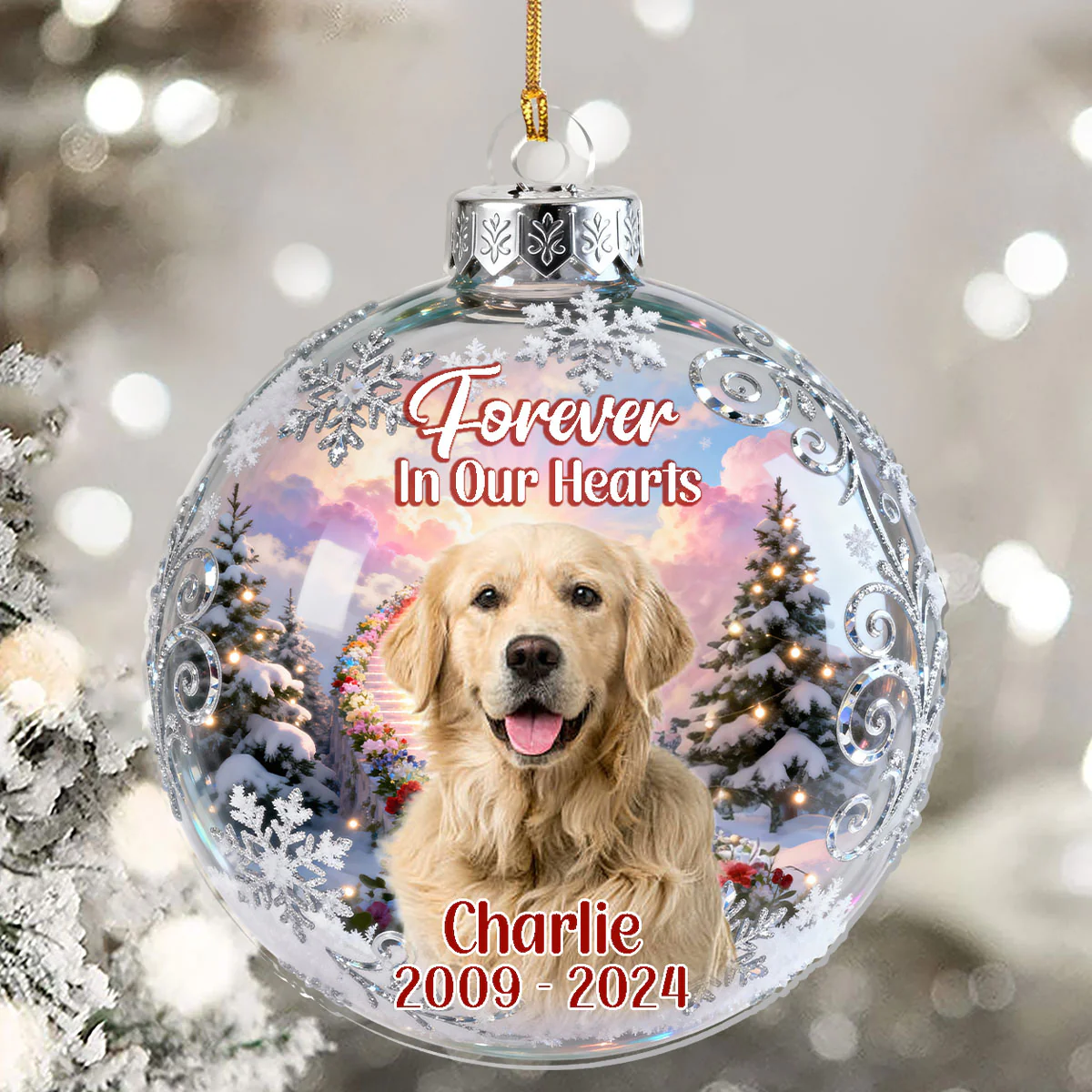 Forever In My Heart - Personalized 1-Layer Acrylic Ornament - Image 5