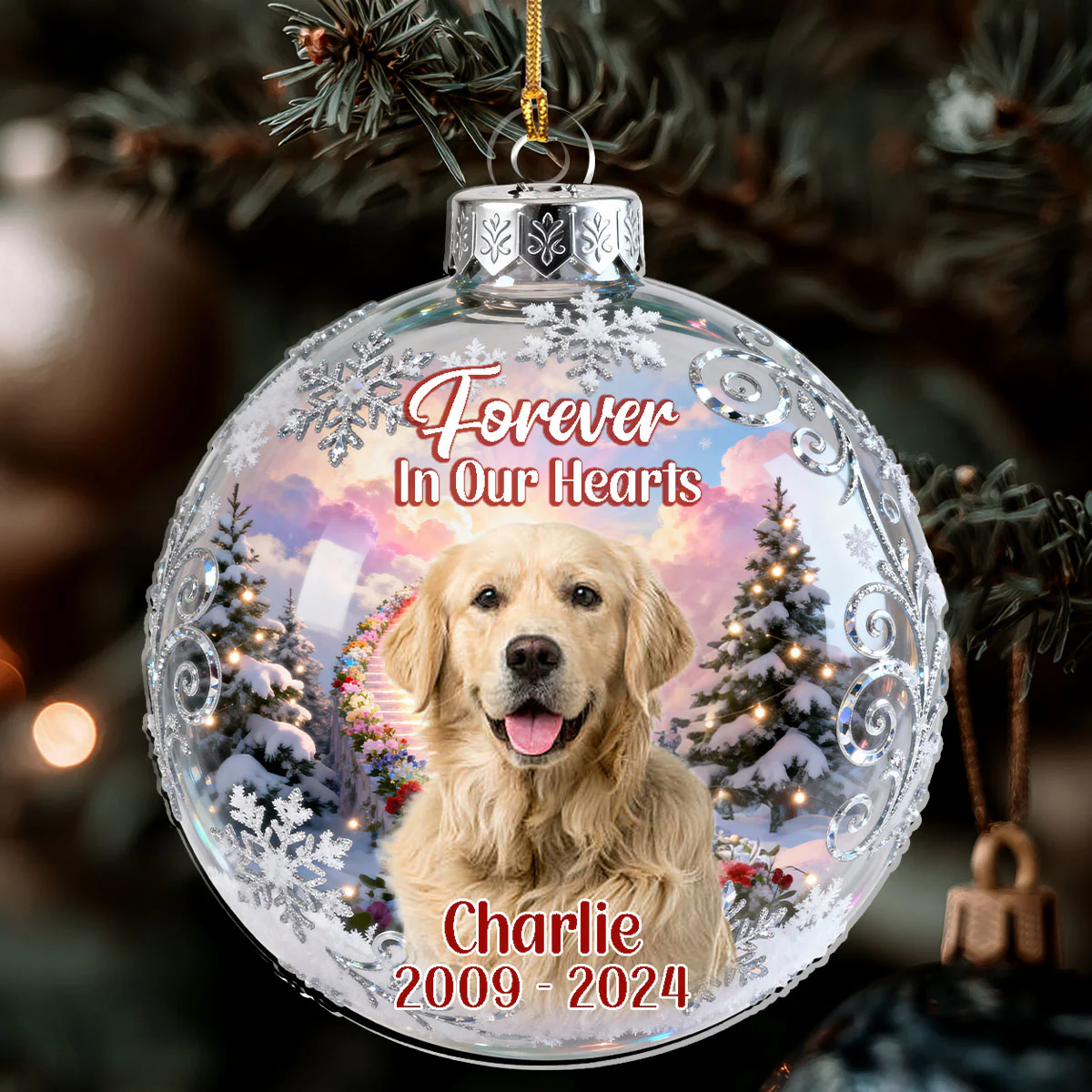 Forever In My Heart - Personalized 1-Layer Acrylic Ornament - Image 6