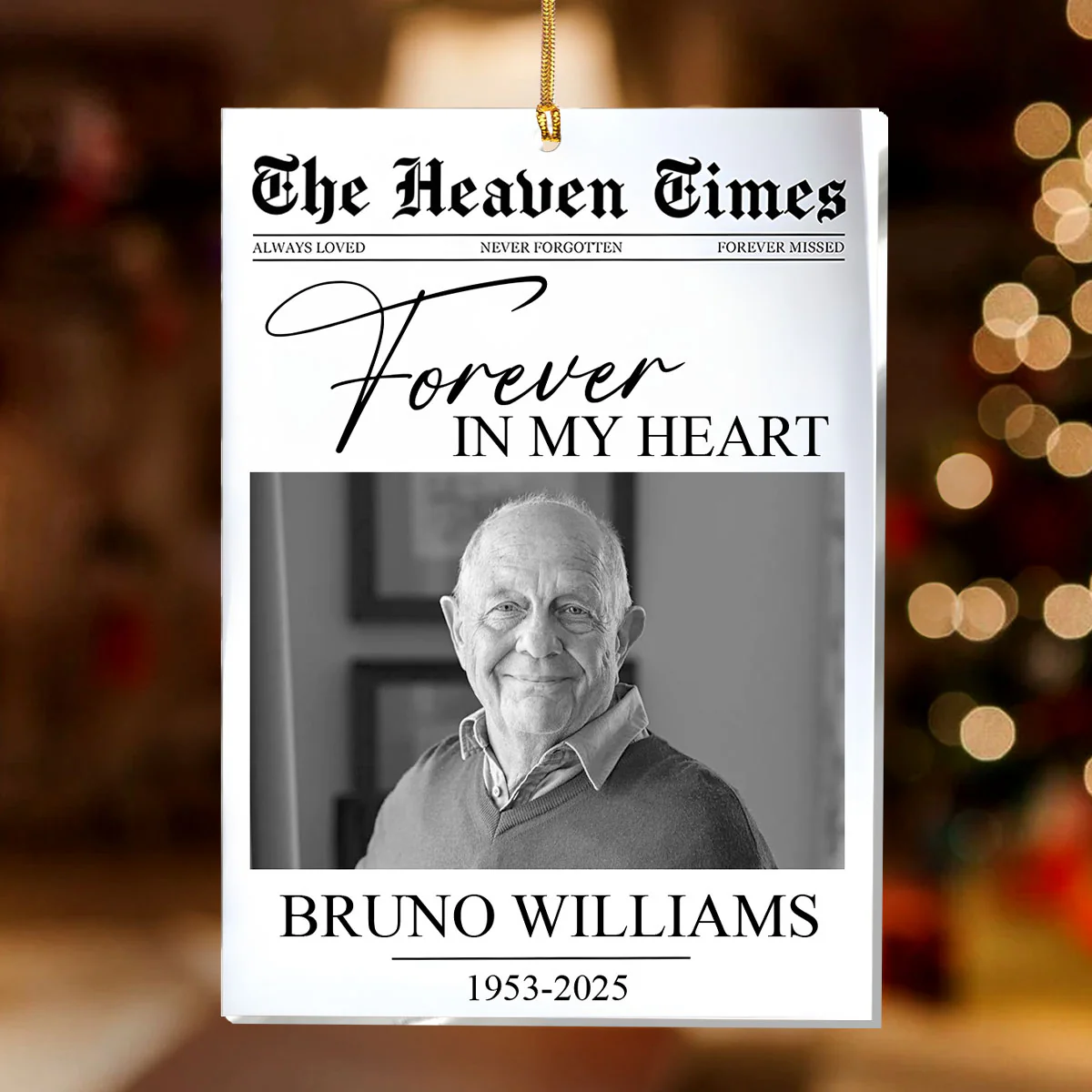 Forever In My Heart - Personalized 1-Layer Acrylic Ornament - Image 2