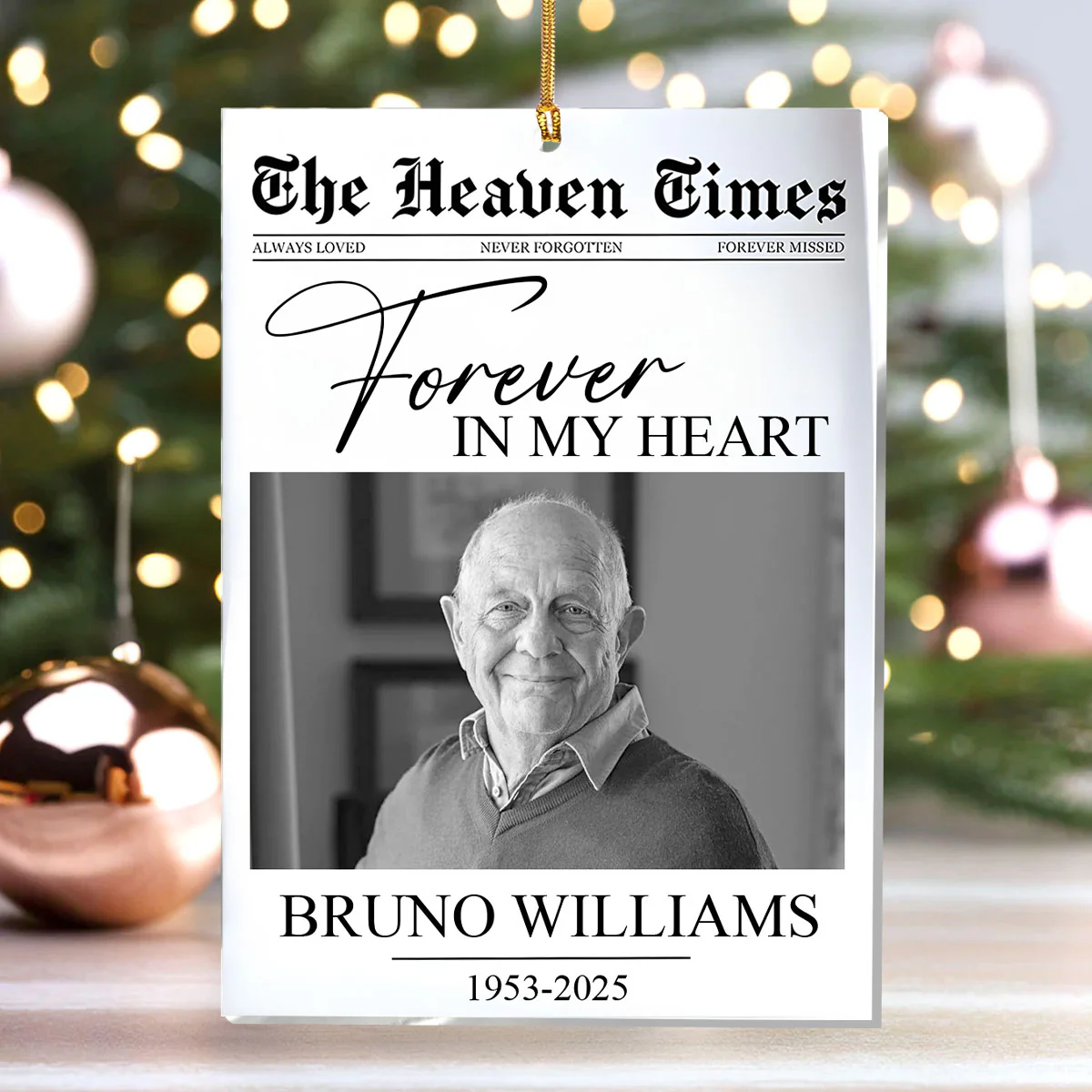 Forever In My Heart - Personalized 1-Layer Acrylic Ornament - Image 4