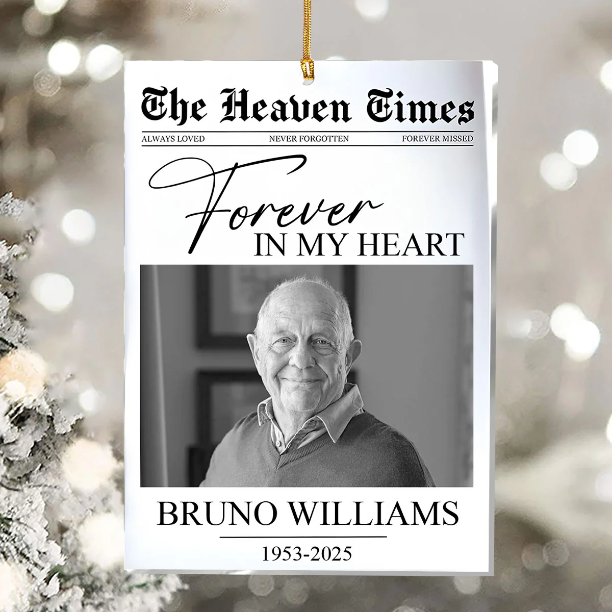 Forever In My Heart - Personalized 1-Layer Acrylic Ornament - Image 5