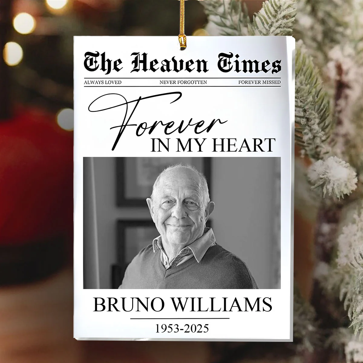 Forever In My Heart - Personalized 1-Layer Acrylic Ornament - Image 6