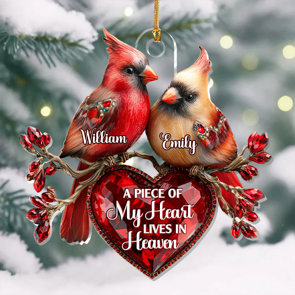 Forever In My Heart - Personalized 1-Layer Acrylic Ornament - Image 2