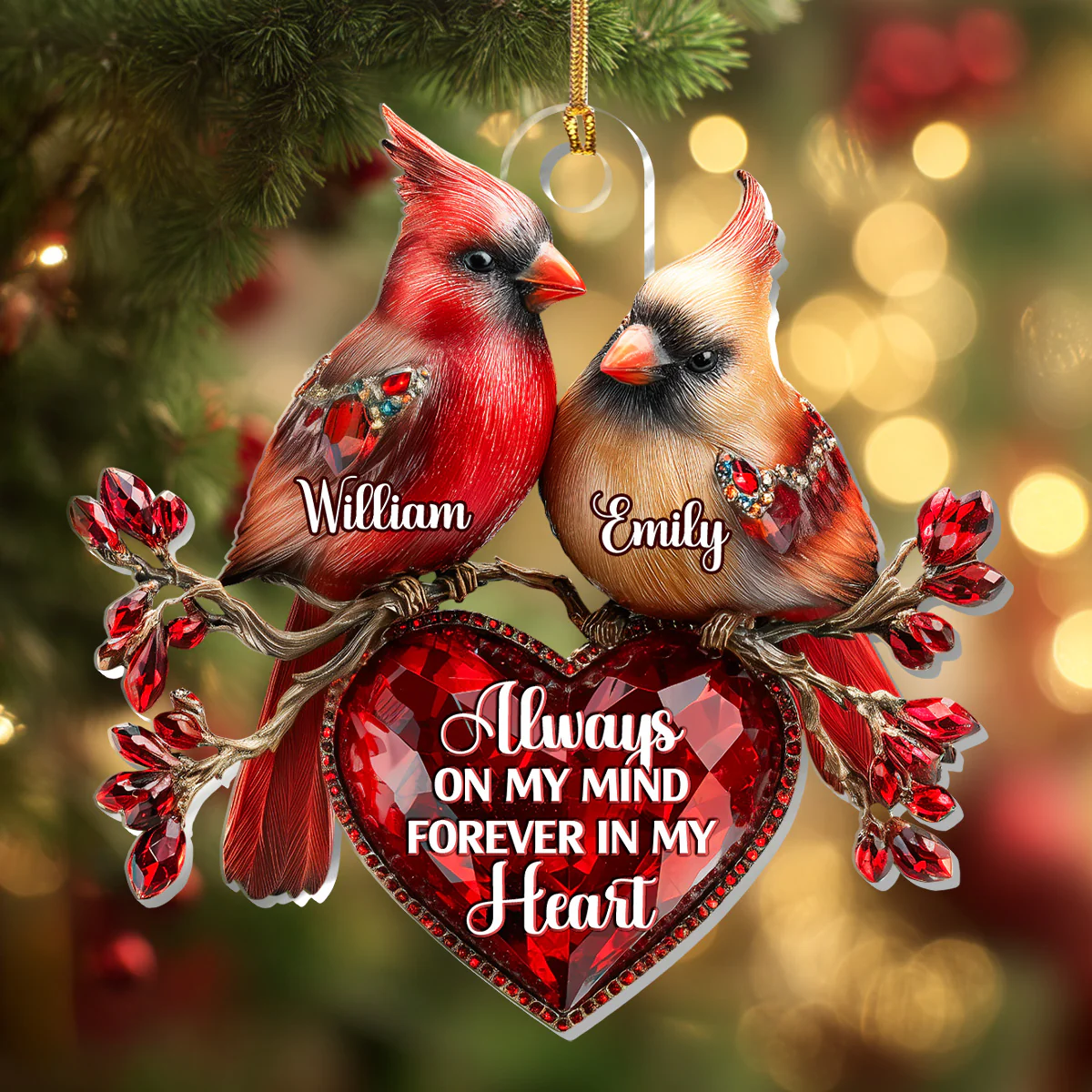 Forever In My Heart - Personalized 1-Layer Acrylic Ornament - Image 3