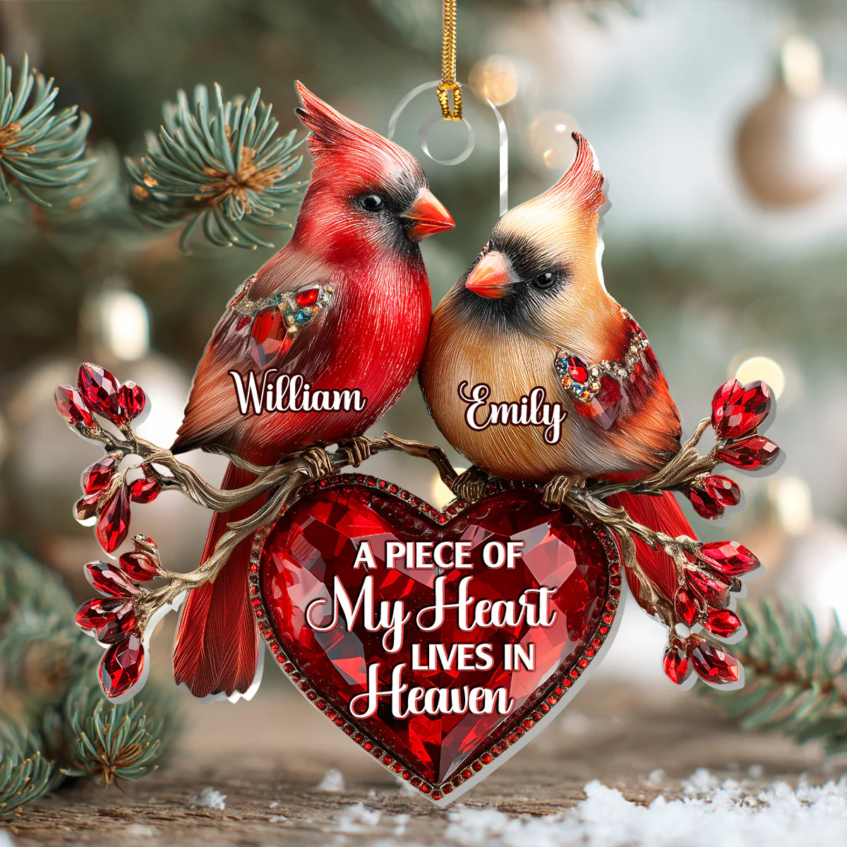 Forever In My Heart - Personalized 1-Layer Acrylic Ornament - Image 4