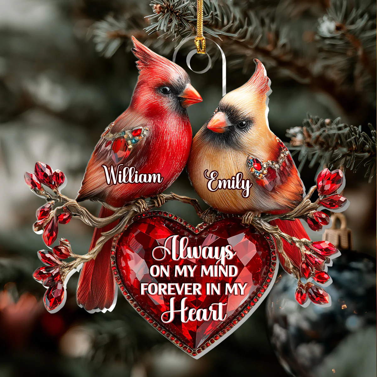 Forever In My Heart - Personalized 1-Layer Acrylic Ornament - Image 5
