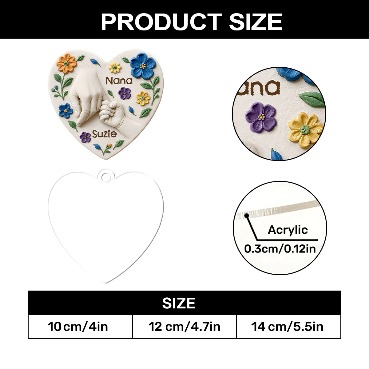Forever In My Heart - Personalized 1-Layer Acrylic Ornament - Image 7