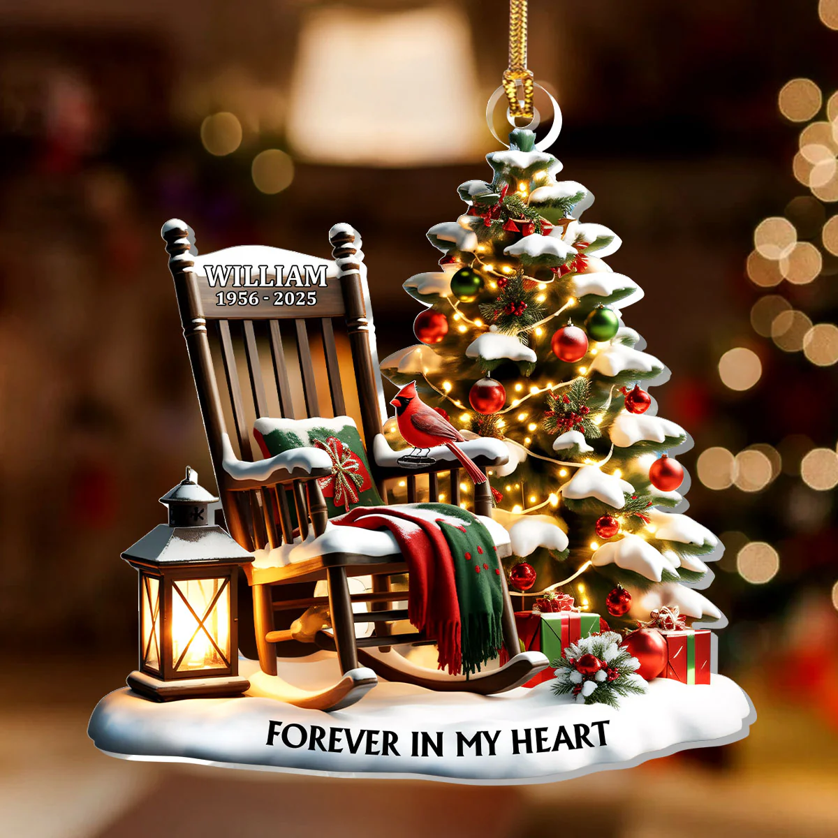 Forever In My Heart - Personalized 1-Layer Acrylic Ornament - Image 2