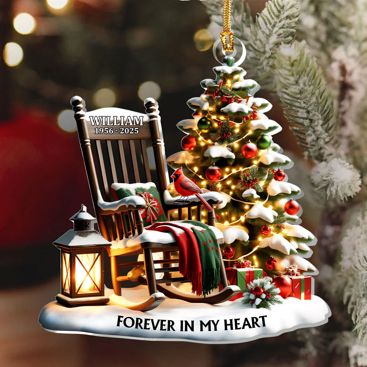 Forever In My Heart - Personalized 1-Layer Acrylic Ornament - Image 6