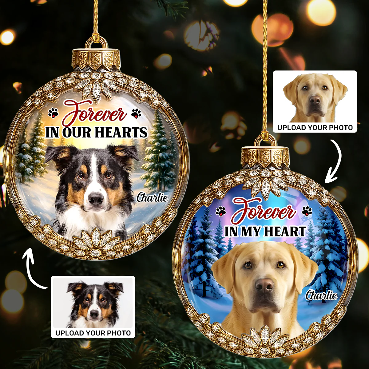 Forever In My Heart - Personalized 1-Layer Acrylic Ornament