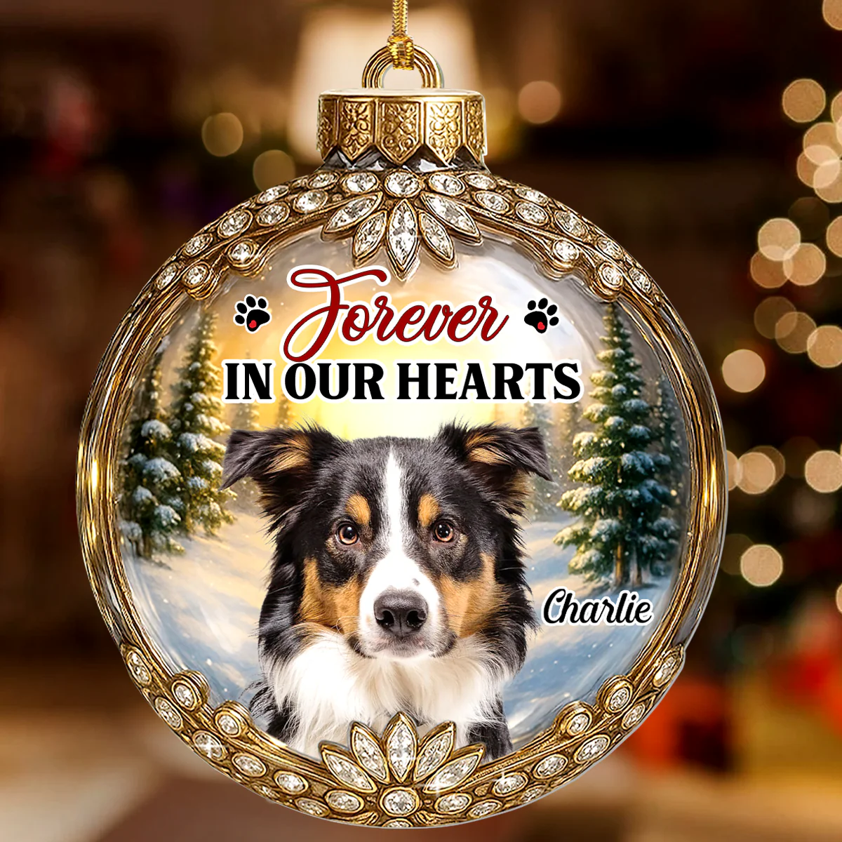 Forever In My Heart - Personalized 1-Layer Acrylic Ornament - Image 2